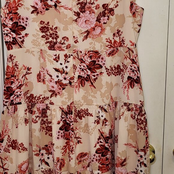 Alex Marie Pink Floral Dress Flutter Sleeve Ruffle Women's Size 18 - Picture 6 of 11